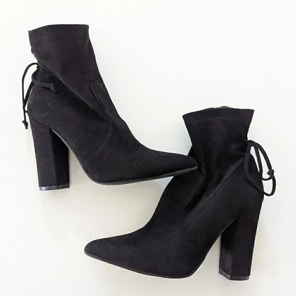 Women's Catherine Malandrino Sorchanie Black Ankle Boots Witchy Gothcore Sleek 7